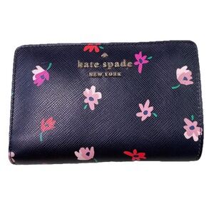 KATE SPADE Womens‎ Leather Staci Ditsy Buds Floral Bifold Wallet  3.5x5.5x1" EUC